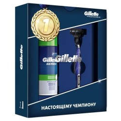 Набор, Gillette (Жиллет) 1 шт станок для бритья Мак 3 старт + 1 сменная кассета + пена Сириес для чувствительной кожи 100 мл